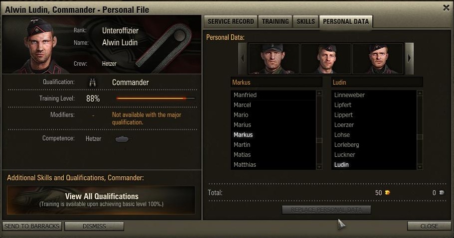 Change Personal Data in WoT